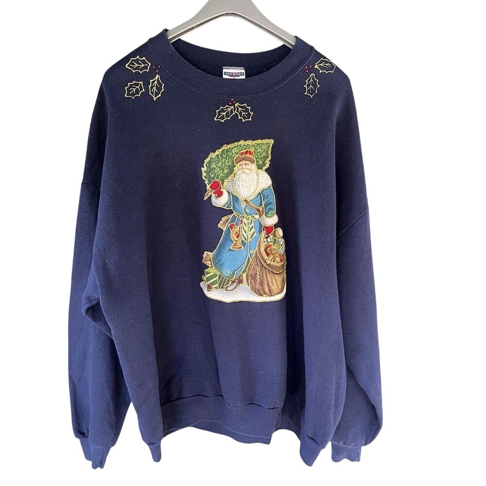 Women's 3X Vintage Jerzees Christmas Santa Clause Pullover Holiday‎ Sweater